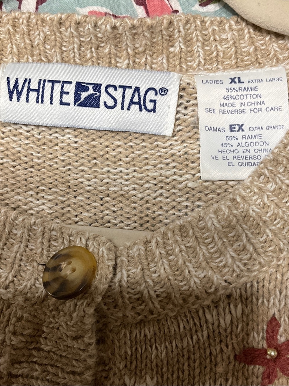 Vintage White Stag Cardigan - Picture 3 of 9